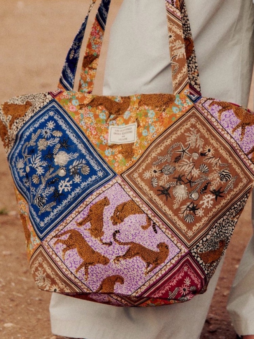 Sezane x Inoui Editions Patchwork Tote Bag